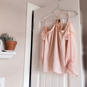 Blush cold shoulder top